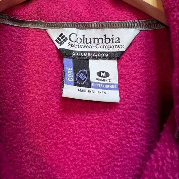 Columbia Women Interchange Fleece Vest Jacket Medium Fuchsia Red - Picture 2 of 10